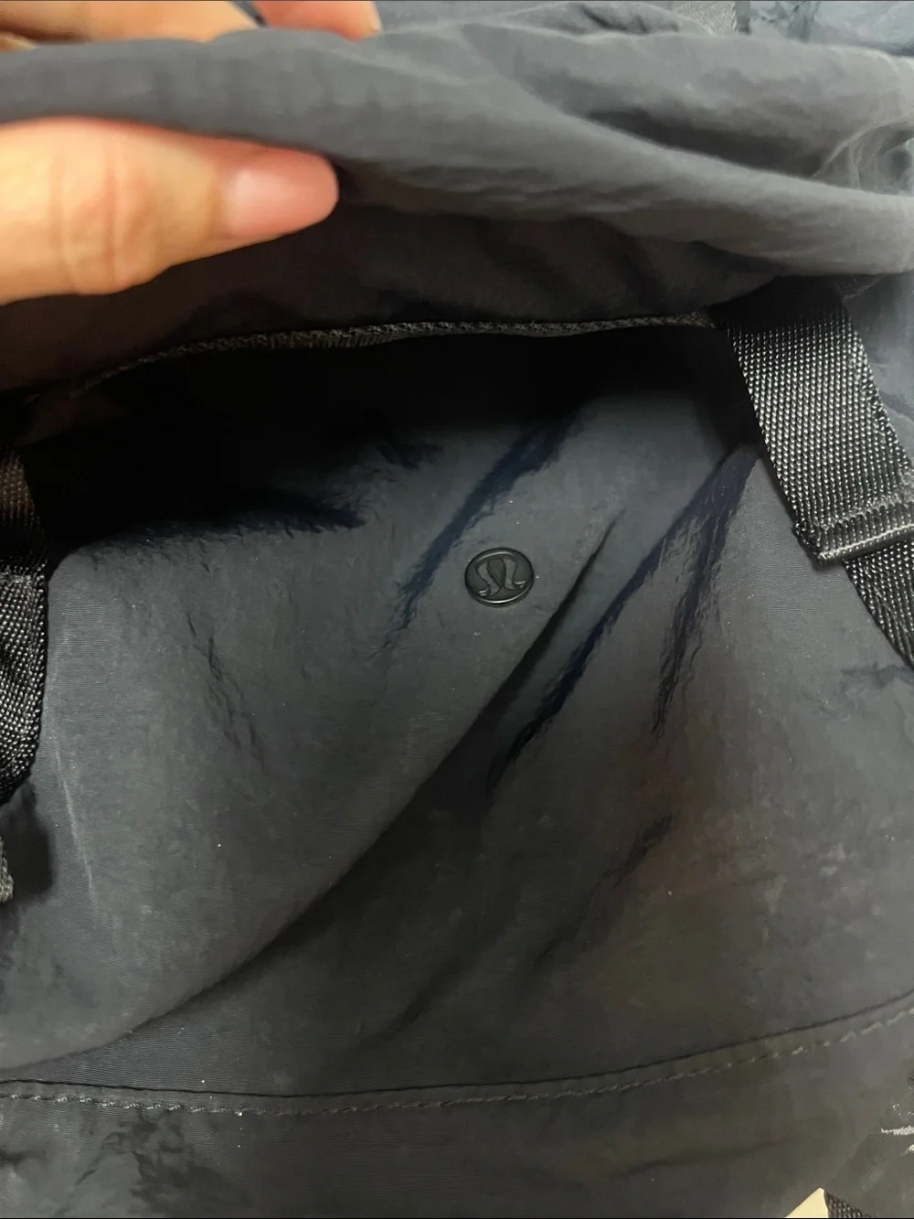 lululemon athletica black backpack with front zip pouch